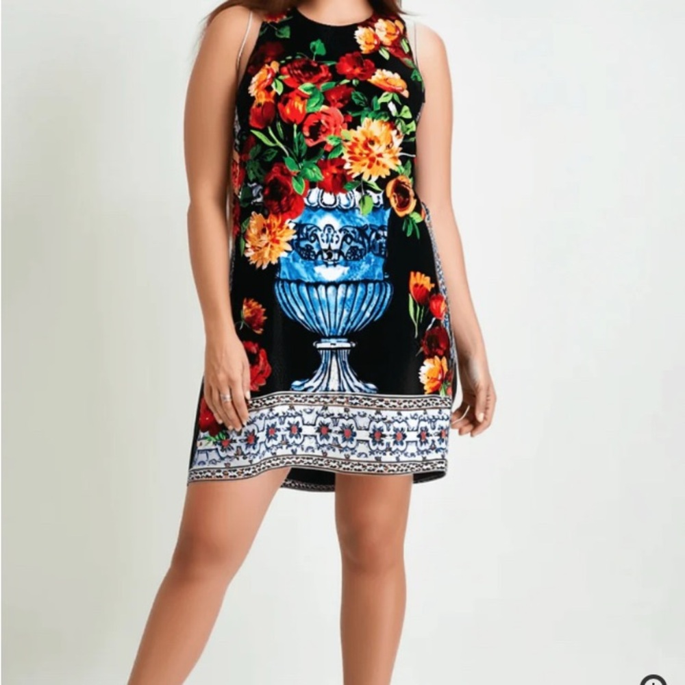 Nicole Miller Floral Halter Sheath Mini Dress - Size 8